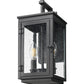 Z-Lite Hartwell 5019S-BK 2-Light Candelabra Bulb Base Sand Black Aluminum Clear Seedy Glass Shade Outdoor Wall Light