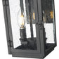 Z-Lite Hartwell 5019S-BK 2-Light Candelabra Bulb Base Sand Black Aluminum Clear Seedy Glass Shade Outdoor Wall Light