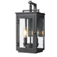 Z-Lite Hartwell 5019S-BK 2-Light Candelabra Bulb Base Sand Black Aluminum Clear Seedy Glass Shade Outdoor Wall Light