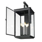 Z-Lite Hartwell 5019XL-BK 5-Light Candelabra Bulb Base Sand Black Aluminum Clear Seedy Glass Shade Outdoor Wall Light
