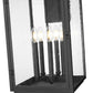 Z-Lite Hartwell 5019XL-BK 5-Light Candelabra Bulb Base Sand Black Aluminum Clear Seedy Glass Shade Outdoor Wall Light