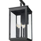 Z-Lite Hartwell 5019XL-BK 5-Light Candelabra Bulb Base Sand Black Aluminum Clear Seedy Glass Shade Outdoor Wall Light