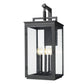 Z-Lite Hartwell 5019XL-BK 5-Light Candelabra Bulb Base Sand Black Aluminum Clear Seedy Glass Shade Outdoor Wall Light