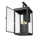 Z-Lite Hartwell 5019XXL-BK 6-Light Candelabra Bulb Base Sand Black Aluminum Clear Seedy Glass Shade Outdoor Wall Light