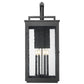 Z-Lite Hartwell 5019XXL-BK 6-Light Candelabra Bulb Base Sand Black Aluminum Clear Seedy Glass Shade Outdoor Wall Light