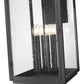 Z-Lite Hartwell 5019XXL-BK 6-Light Candelabra Bulb Base Sand Black Aluminum Clear Seedy Glass Shade Outdoor Wall Light