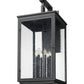 Z-Lite Hartwell 5019XXL-BK 6-Light Candelabra Bulb Base Sand Black Aluminum Clear Seedy Glass Shade Outdoor Wall Light