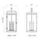 Z-Lite Hartwell 6-Light Candelabra Sand Black Aluminum Frame Clear Seedy Glass Shade Outdoor Chain Mount Ceiling Fixture