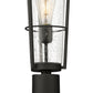 Z-Lite Helix 591PHB-519P-BK 1-Light Black Aluminum Frame Clear Seedy Glass Shade Outdoor Post Mounted Fixture
