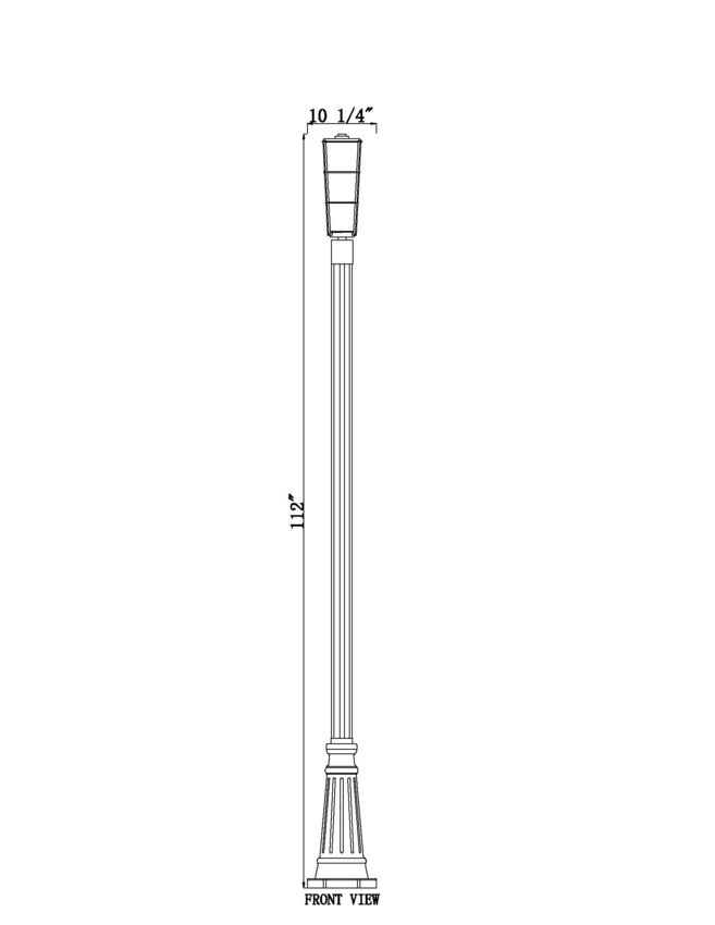 Z-Lite Helix 591PHB-519P-BK 1-Light Black Aluminum Frame Clear Seedy Glass Shade Outdoor Post Mounted Fixture