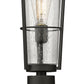 Z-Lite Helix 591PHB-567P-BK 1-Light Black Aluminum Frame Clear Seedy Glass Shade Outdoor Post Mounted Fixture