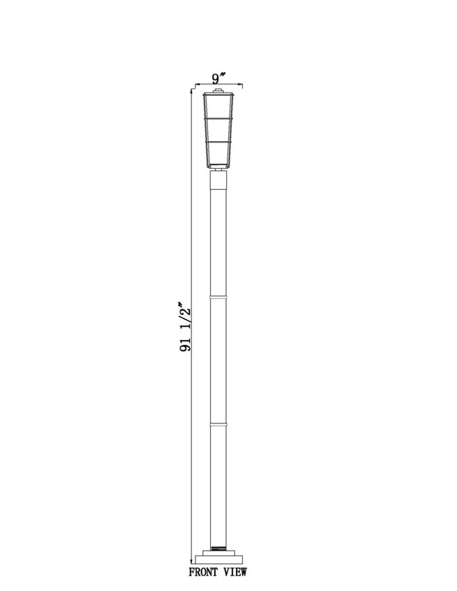 Z-Lite Helix 591PHB-567P-BK 1-Light Black Aluminum Frame Clear Seedy Glass Shade Outdoor Post Mounted Fixture