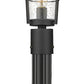 Z-Lite Helix 591PHM-519P-BK 1-Light Black Aluminum Frame Clear Seedy Glass Shade Outdoor Post Mounted Fixture
