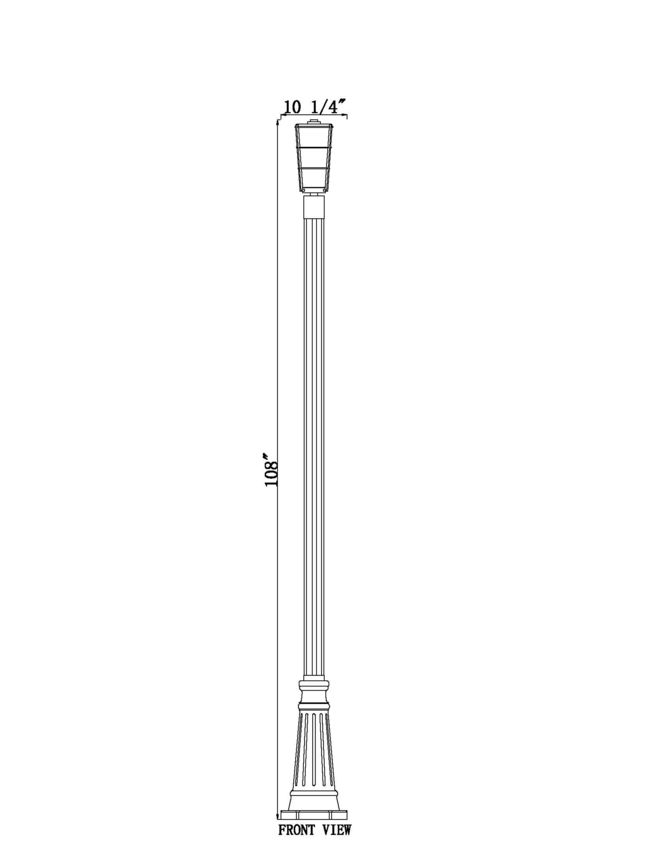 Z-Lite Helix 591PHM-519P-BK 1-Light Black Aluminum Frame Clear Seedy Glass Shade Outdoor Post Mounted Fixture