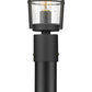 Z-Lite Helix 591PHM-567P-BK 1-Light Black Aluminum Frame Clear Seedy Glass Shade Outdoor Post Mounted Fixture