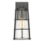 Z-Lite Helix 6" W x 13" H 1-Light Black Aluminum Outdoor Wall Sconce With Clear Seedy Glass Shade