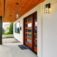 Z-Lite Helix 6" W x 13" H 1-Light Black Aluminum Outdoor Wall Sconce With Clear Seedy Glass Shade