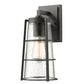 Z-Lite Helix 6" W x 13" H 1-Light Black Aluminum Outdoor Wall Sconce With Clear Seedy Glass Shade