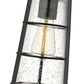 Z-Lite Helix 6" W x 14" H 1-Light Black Aluminum Outdoor Chain Mount Ceiling Fixture With Clear Seedy Glass Shade