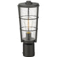 Z-Lite Helix 6" W x 15" H 1-Light Black Outdoor Post Mount Fixture With Clear Seedy Glass Shade