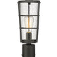 Z-Lite Helix 6" W x 15" H 1-Light Black Outdoor Post Mount Fixture With Clear Seedy Glass Shade