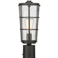 Z-Lite Helix 6" W x 15" H 1-Light Black Outdoor Post Mount Fixture With Clear Seedy Glass Shade