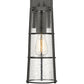 Z-Lite Helix 6" W x 17" H 1-Light Black Aluminum Outdoor Wall Sconce With Clear Seedy Glass Shade