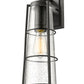 Z-Lite Helix 6" W x 17" H 1-Light Black Aluminum Outdoor Wall Sconce With Clear Seedy Glass Shade