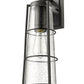 Z-Lite Helix 6" W x 17" H 1-Light Black Aluminum Outdoor Wall Sconce With Clear Seedy Glass Shade