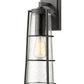 Z-Lite Helix 6" W x 17" H 1-Light Black Aluminum Outdoor Wall Sconce With Clear Seedy Glass Shade