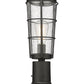 Z-Lite Helix 6" W x 17" H 1-Light Black Outdoor Pier Mounted Fixture and Square Pier Mount Hardware With Clear Seedy Glass Shade
