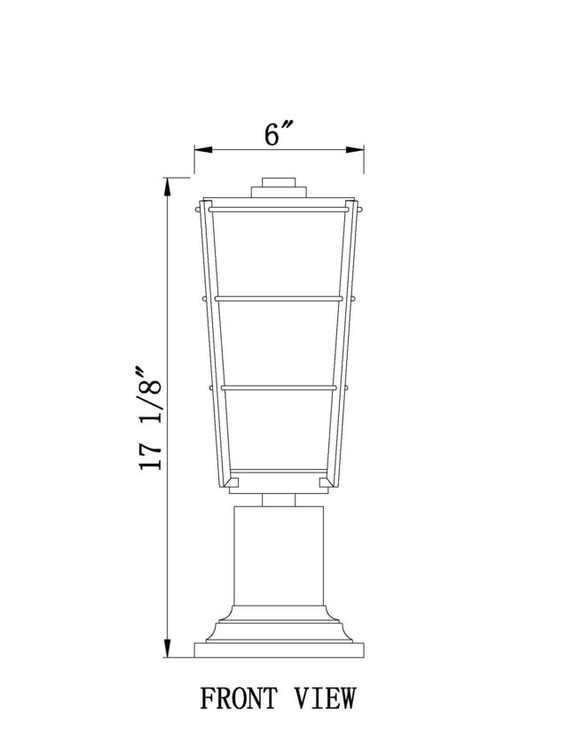 Z-Lite Helix 6" W x 17" H 1-Light Black Outdoor Pier Mounted Fixture and Square Pier Mount Hardware With Clear Seedy Glass Shade