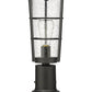 Z-Lite Helix 6" W x 17" H 1-Light Black Outdoor Pier Mounted Fixture and Square Pier Mount Hardware With Clear Seedy Glass Shade