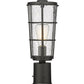 Z-Lite Helix 6" W x 17" H 1-Light Black Outdoor Pier Mounted Fixture and Square Pier Mount Hardware With Clear Seedy Glass Shade
