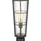 Z-Lite Helix 6" W x 20" H 1-Light Black Outdoor Post Mount Fixture With Clear Seedy Glass Shade