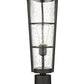 Z-Lite Helix 6" W x 20" H 1-Light Black Outdoor Post Mount Fixture With Clear Seedy Glass Shade