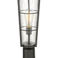 Z-Lite Helix 6" W x 21" H 1-Light Black Outdoor Pier Mounted Fixture and Square Pier Mount Hardware With Clear Seedy Glass Shade