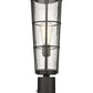 Z-Lite Helix 6" W x 21" H 1-Light Black Outdoor Pier Mounted Fixture and Square Pier Mount Hardware With Clear Seedy Glass Shade