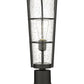 Z-Lite Helix 6" W x 21" H 1-Light Black Outdoor Pier Mounted Fixture and Square Pier Mount Hardware With Clear Seedy Glass Shade