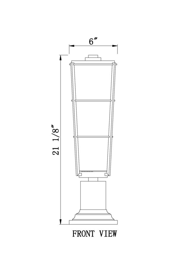 Z-Lite Helix 6" W x 21" H 1-Light Black Outdoor Pier Mounted Fixture and Square Pier Mount Hardware With Clear Seedy Glass Shade