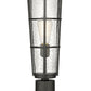 Z-Lite Helix 6" W x 21" H 1-Light Black Outdoor Pier Mounted Fixture and Square Pier Mount Hardware With Clear Seedy Glass Shade