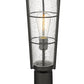Z-Lite Helix 6" W x 22" H 1-Light Black Outdoor Pier Mounted Fixture and Round Pier Mount Hardware With Clear Seedy Glass Shade