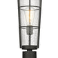 Z-Lite Helix 6" W x 22" H 1-Light Black Outdoor Pier Mounted Fixture and Round Pier Mount Hardware With Clear Seedy Glass Shade