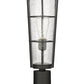 Z-Lite Helix 6" W x 22" H 1-Light Black Outdoor Pier Mounted Fixture and Round Pier Mount Hardware With Clear Seedy Glass Shade