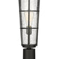 Z-Lite Helix 6" W x 22" H 1-Light Black Outdoor Pier Mounted Fixture and Round Pier Mount Hardware With Clear Seedy Glass Shade