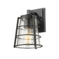 Z-Lite Helix 6" W x 9" H 1-Light Black Aluminum Outdoor Wall Sconce With Clear Seedy Glass Shade