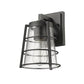 Z-Lite Helix 6" W x 9" H 1-Light Black Aluminum Outdoor Wall Sconce With Clear Seedy Glass Shade