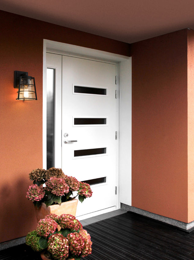 Z-Lite Helix 6" W x 9" H 1-Light Black Aluminum Outdoor Wall Sconce With Clear Seedy Glass Shade