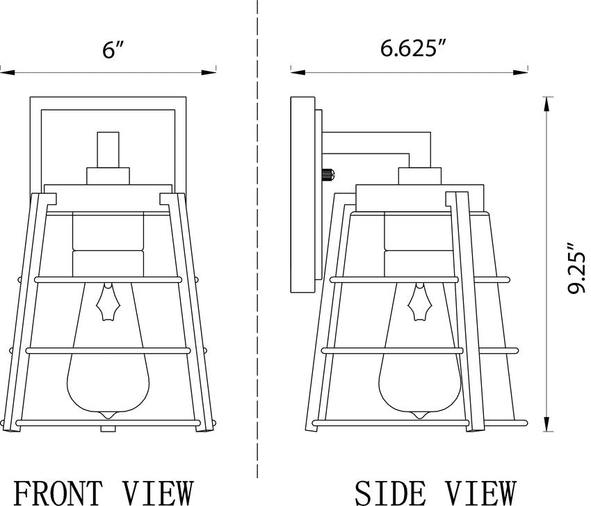 Z-Lite Helix 6" W x 9" H 1-Light Black Aluminum Outdoor Wall Sconce With Clear Seedy Glass Shade