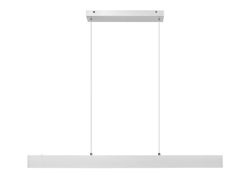 Z-Lite Hudson 45" 1-Light LED Aluminum Brushed Nickel Frame Frosted Plastic Shade Linear Chandelier